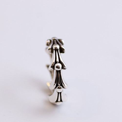 Jin Xinyixiu S925 sterling silver phoenix tail ring, trendy punk style ring for men and women, fish bone ring jewelry