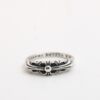 S925 sterling silver cross flower punk rock tail ring