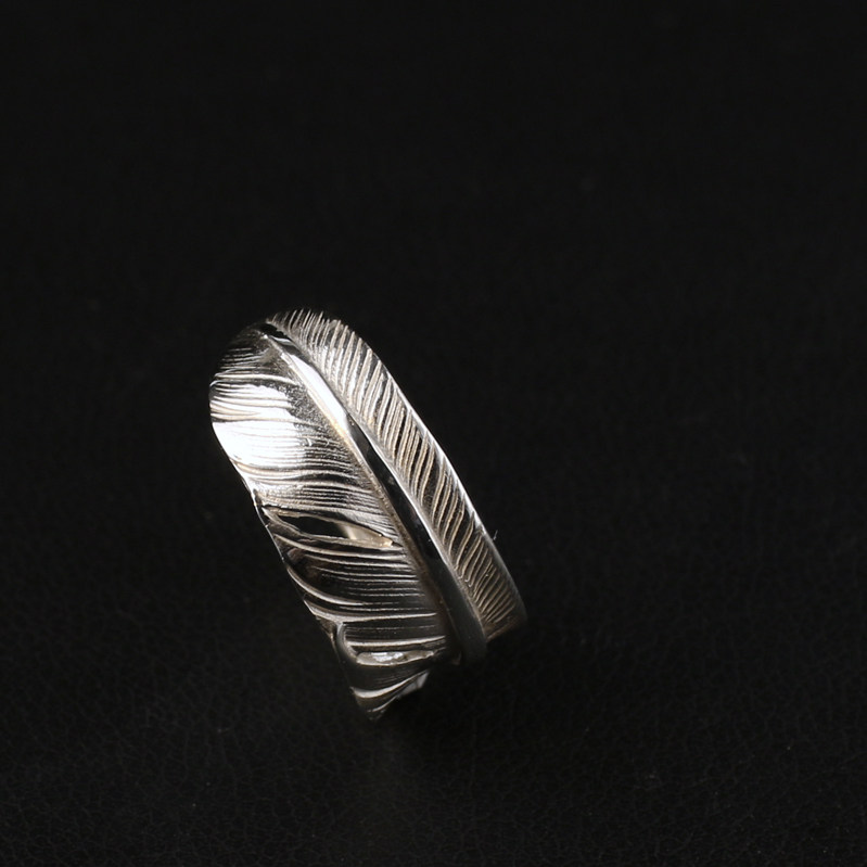 Jinxin Takahashi Goro 925 sterling silver small feather ring tail ring couple ring accessories jewelry