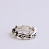Jin Xinyixiu S925 sterling silver phoenix tail ring, trendy punk style ring for men and women, fish bone ring jewelry