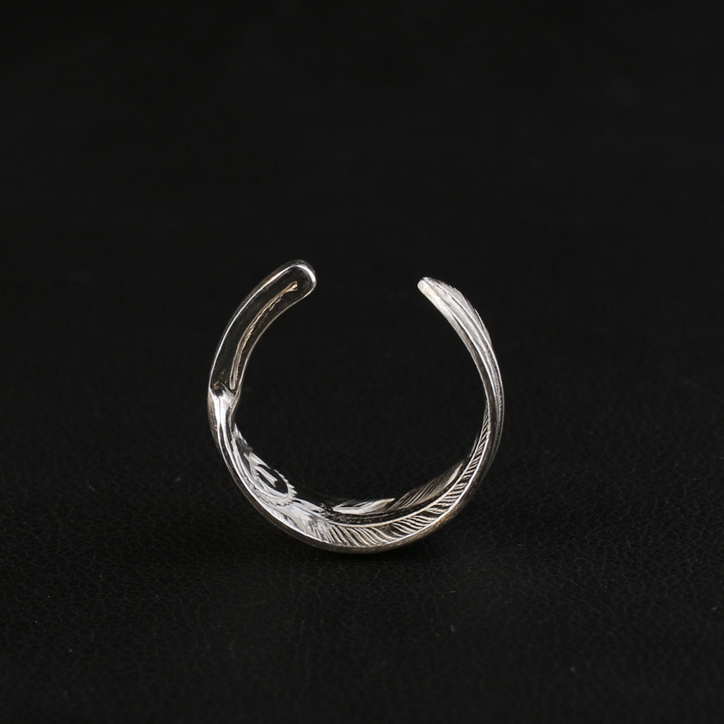 Jinxin Takahashi Goro 925 sterling silver small feather ring tail ring couple ring accessories jewelry