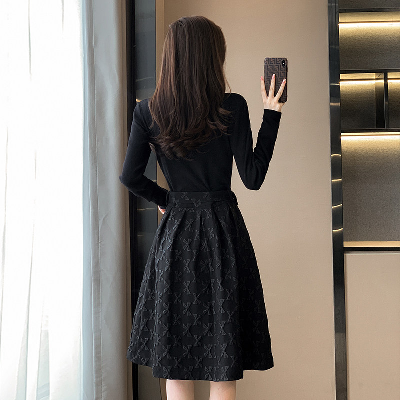 2025年新款秋季女装气质女神范名媛改良旗袍长袖黑色针织连衣裙子,淘宝优惠券,粉丝福利购,淘宝优惠卷