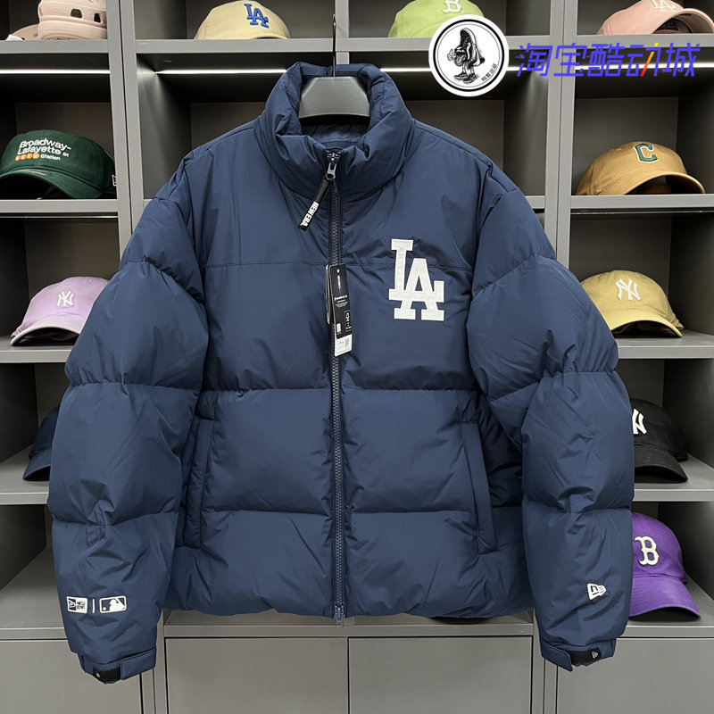韩国纽亦华New Era x MLB联名款立领羽绒服男女冬季保暖外套