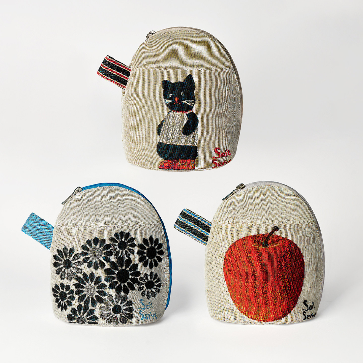 SoftServe柔软供应油画茶壶小猫苹果花斜挎收纳化妆手拿迷你包包,淘宝优惠券,粉丝福利购,淘宝优惠卷