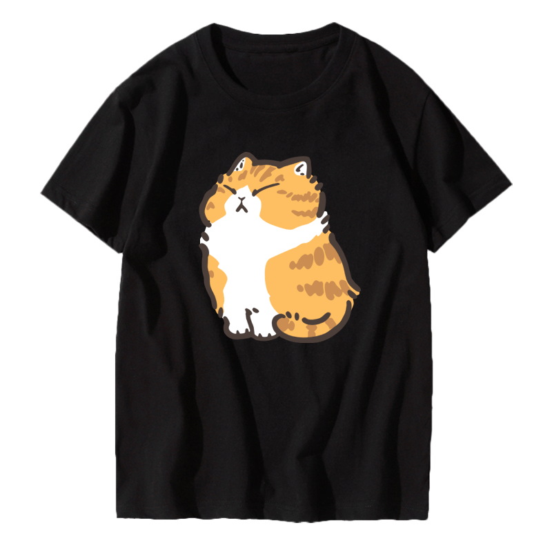 吹风柴犬橘猫宽松款短袖情侣装t恤 京翰服饰T恤