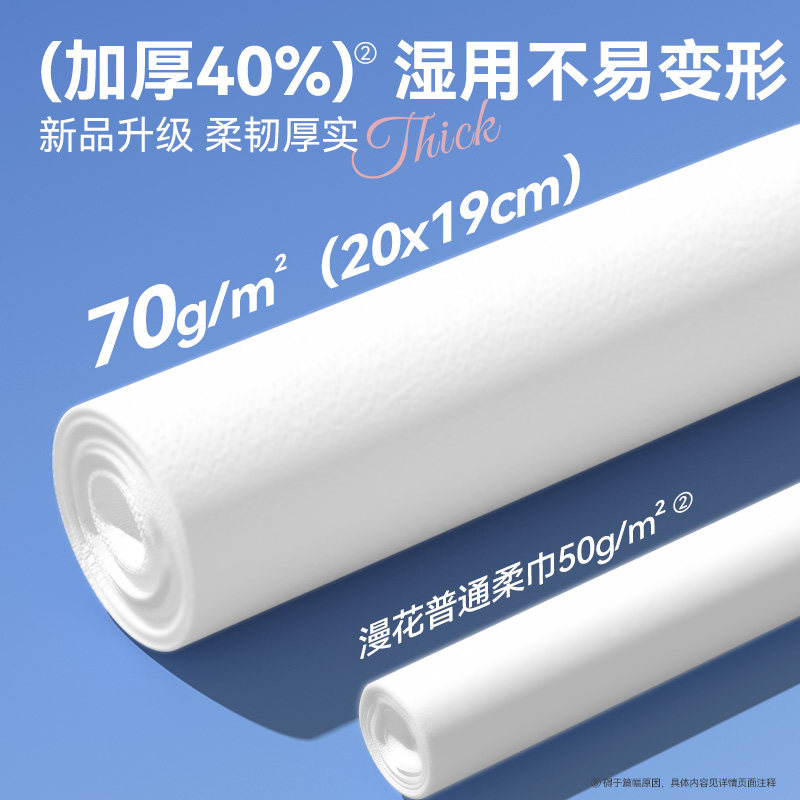 漫花100%棉洗脸巾一次性纯棉壁挂式全棉干湿两用可悬挂棉柔巾