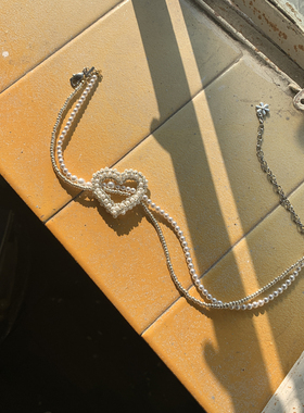 花筏NOTJUSTHIM 《Tiny love》手工珍珠串珠爱心项链choker