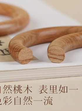 泰山野生老桃木手镯女款平安护身木质圆条镯平安母亲节礼物送妈妈