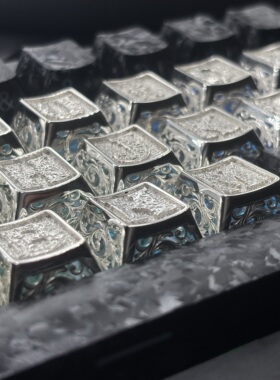 原创设计纯银925个性键帽透光机械键盘帽原厂高度十字轴适配送礼