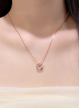 S925纯银花形吊坠女日韩简约灵动