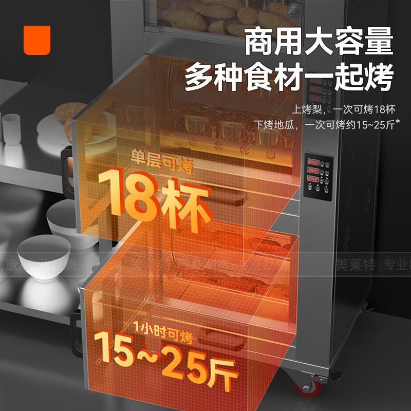 美莱特电烤红薯地瓜机商用街头全自动燃气地瓜玉米烤箱冰糖烤梨机