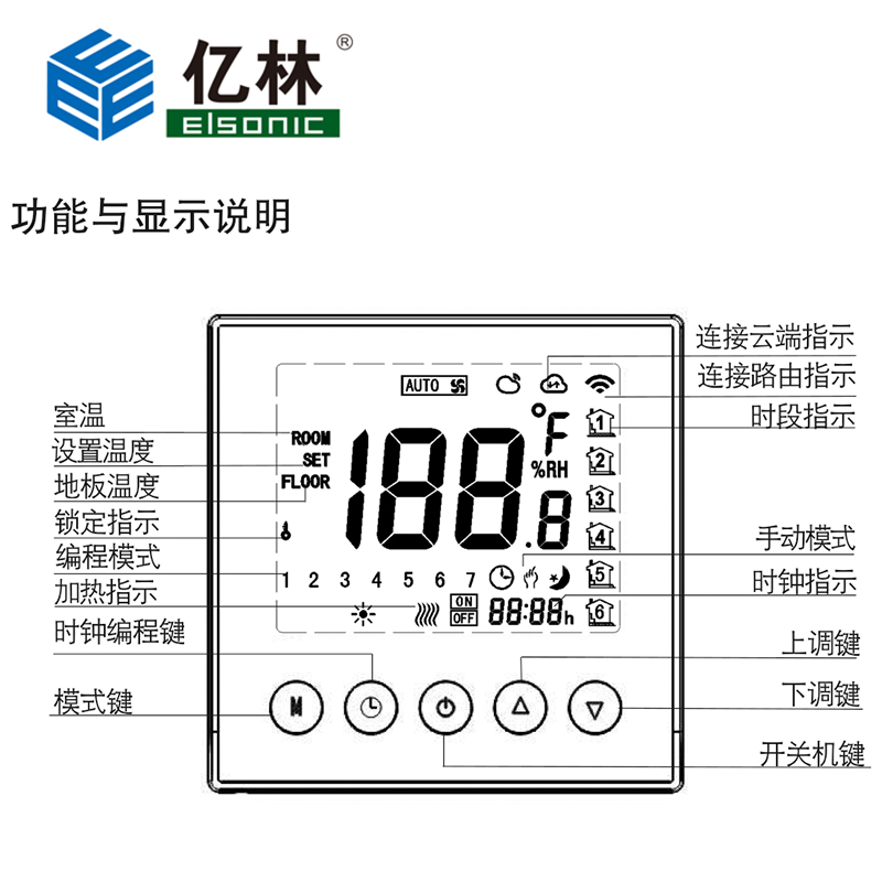 正品亿林温控器R331电地暖 水地暖分水器 控制面板Elsonic 包邮 - 图2