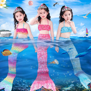 ຊຸດລອຍນ້ໍາເດັກນ້ອຍໃຫມ່ mermaid tail Princess dress ເດັກຍິງຊຸດລອຍນ້ໍາຫນຶ່ງສິ້ນນັກຮຽນປະຖົມ, ກາງແລະຂະຫນາດໃຫຍ່ຂອງແມ່ຍິງ swimsuit