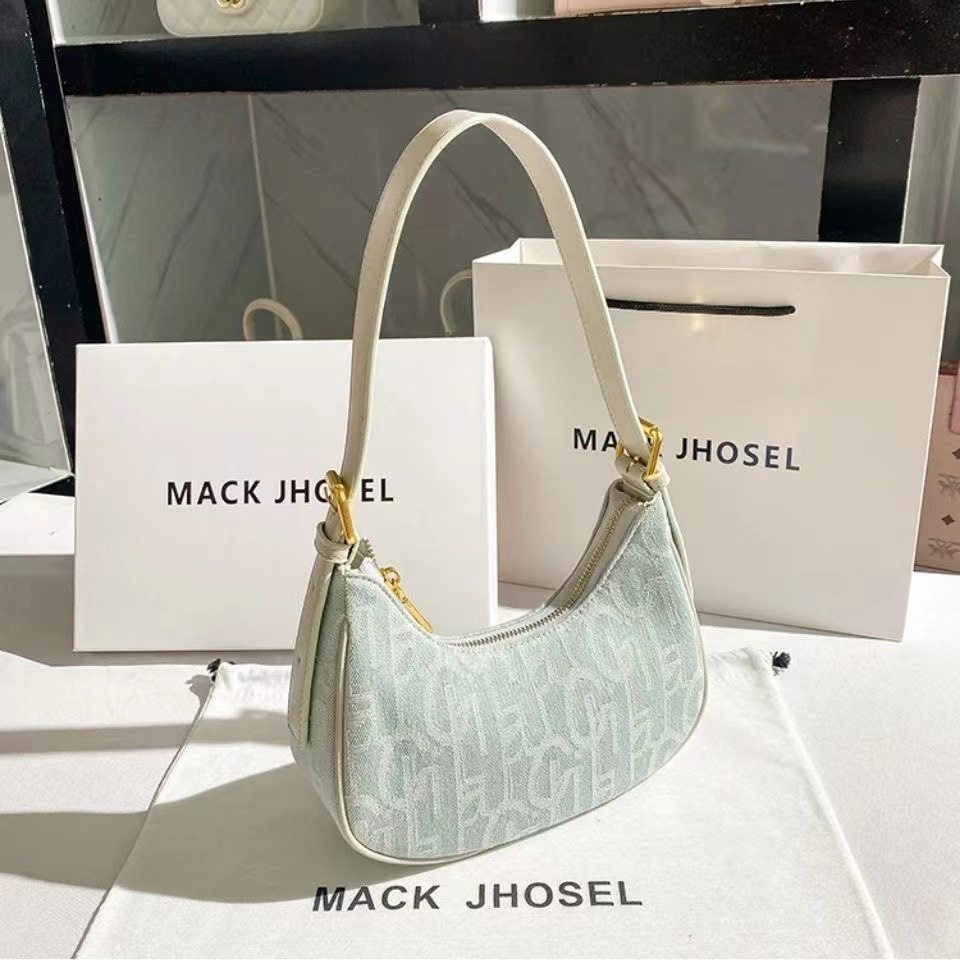 包包女2025新款牛仔布小众设计月牙腋下包高级感马鞍包新月手提包,淘宝优惠券,粉丝福利购,淘宝优惠卷