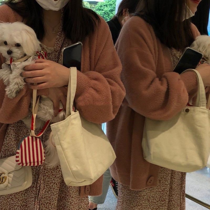 2025新款款帆布包少女心便捷迷你纯色小手提包休闲可爱女日韩 ins,淘宝优惠券,粉丝福利购,淘宝优惠卷