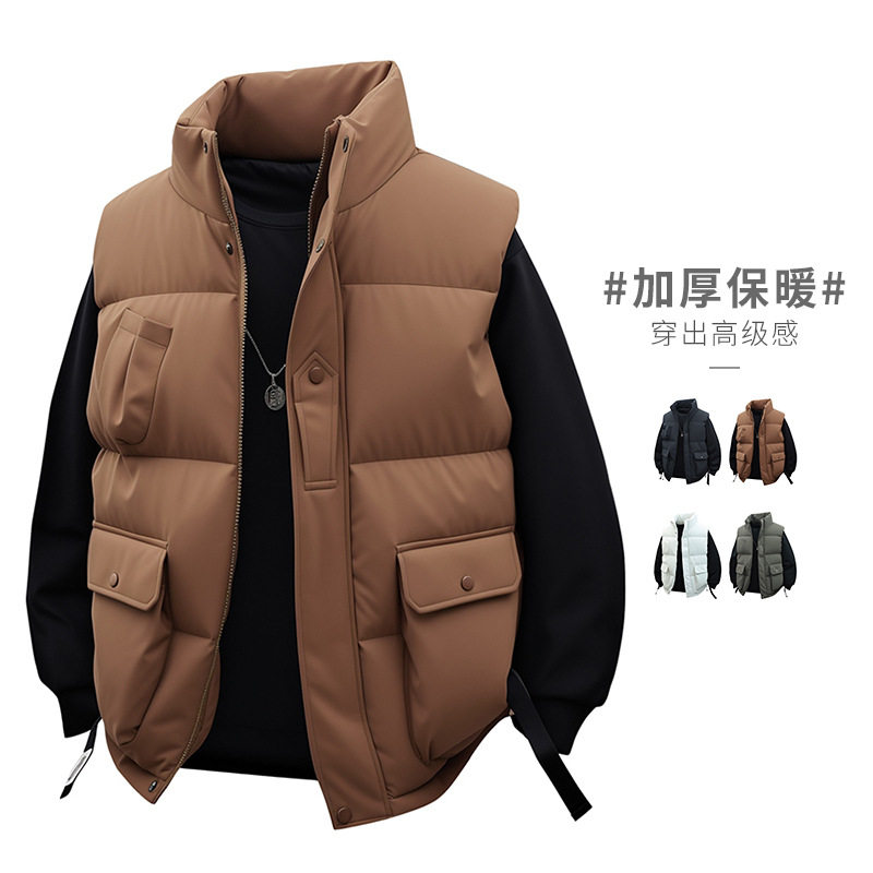 今年流行特惠美式潮牌大码立领棉衣马甲男冬季纯色保暖坎肩夹克,淘宝优惠券,粉丝福利购,淘宝优惠卷