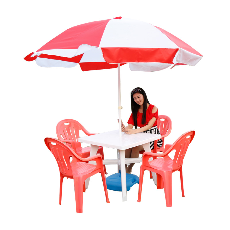 塑料桌椅户外大排档休闲沙滩桌椅加厚餐馆室外啤酒烧烤太阳伞桌椅