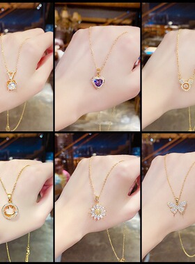 ins风项链钛钢不掉色女 简约时尚小众设计感饰品项链女百搭高级感