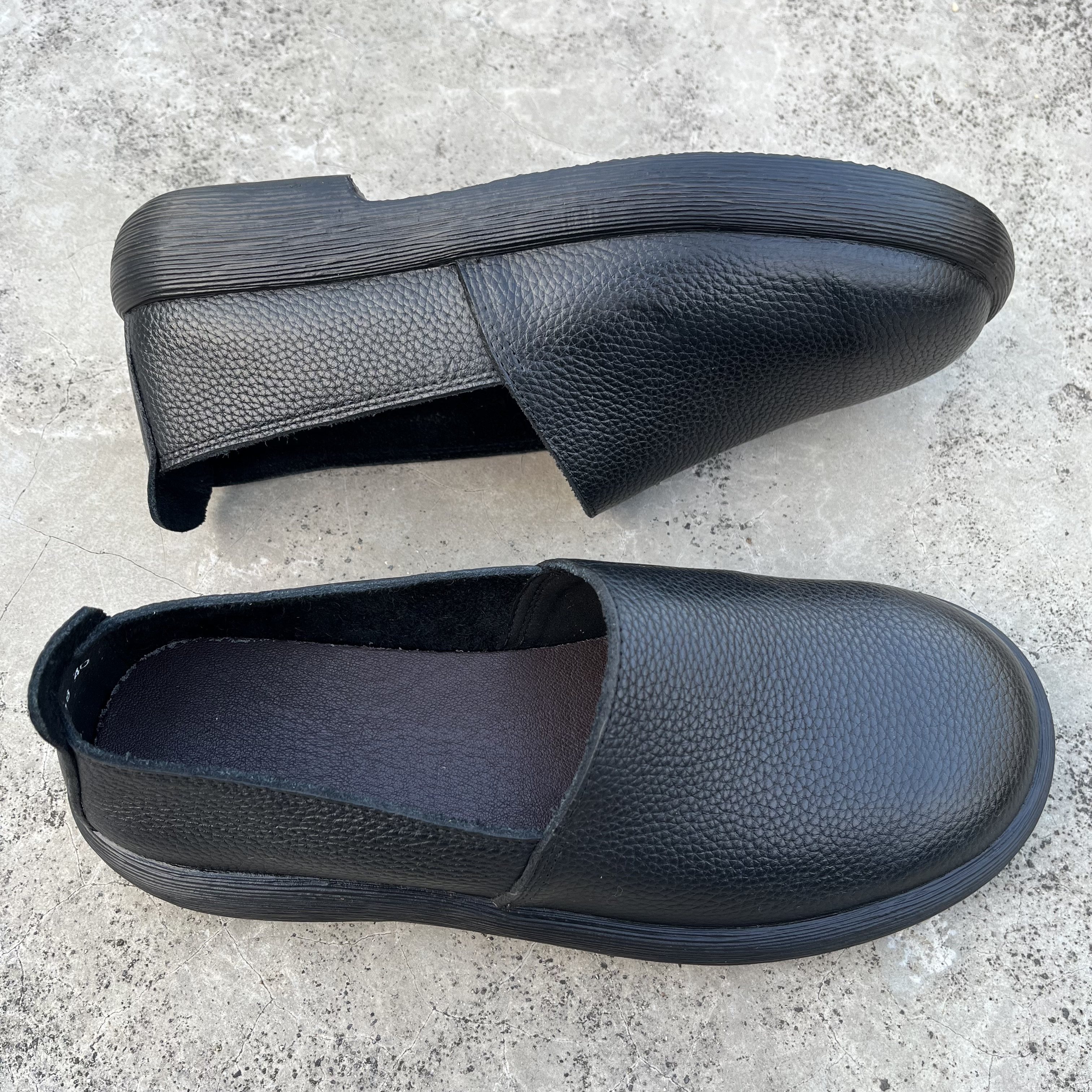 男鞋单层牛皮透气防臭休闲皮鞋宽头真皮软皮软底套脚一脚蹬懒人鞋,淘宝优惠券,粉丝福利购,淘宝优惠卷