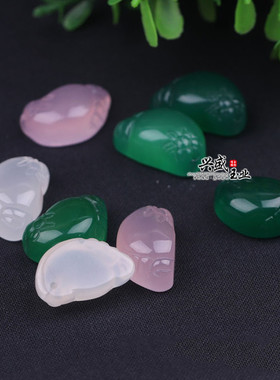 diy玉髓小脚丫知足常乐背云吊坠