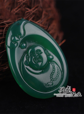 天然玛瑙包衣佛吊坠女士款玉髓弥勒佛挂件笑口常开保平安项链玉佩