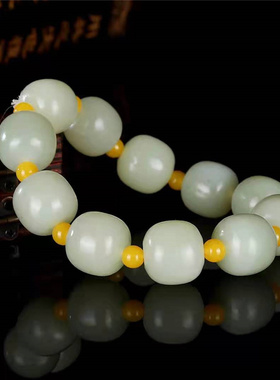 路路通手链转运珠天然和田玉