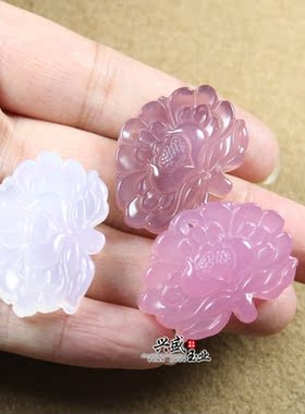 diy玉髓玛瑙花开富贵毛衣链吊坠