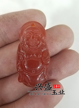 白玉髓吊坠弥勒佛挂件项链绿玛瑙