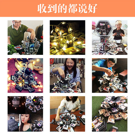 Net Red Explosion Box Diy Handmade Album Surprise Box Production Material Package Photo Custom Souvenir Album