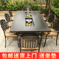 Outdoor table and chairs Electric Barbecue Cast Aluminum Terrace Garden Patio Terrace Iron Art Home Outside Swing Outdoor Leisure Combination