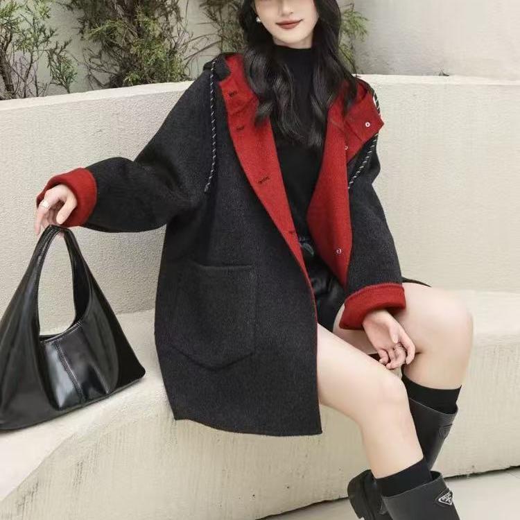 工厂直售羊毛大衣女2025年新款高端不起球双面羊毛大衣短款韩版 - 图0