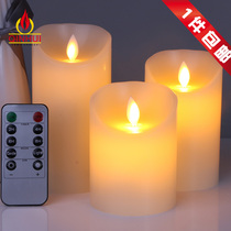 LED electronic candle light remote control timing swing flame simulation fake candle light paraffin bar wedding light