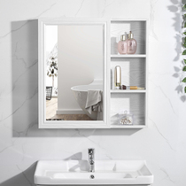 Space Aluminum Light Extravagant Intelligent Bathroom Mirror Cabinet With Shelve Mirror Toilet Bathroom Hung Wall Style Storage Wall-mounted