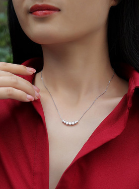 S925银莫桑石定格锁骨链