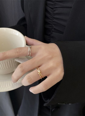 小众个性女几何打结开口戒指批韩国时尚简约百搭网红同款学生指环