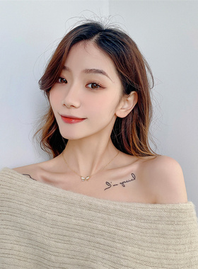 小众ins水钻蝴蝶结滴油项链锁骨链韩国网红个性时尚简约学生项圈