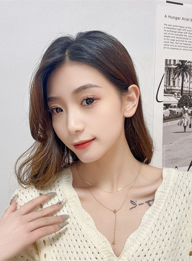 小众ins高级设计感手作几何双层项链锁骨链东大门网红个性女项圈