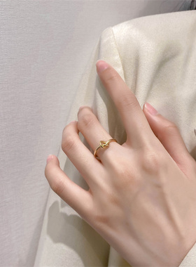 2022年新款潮手作设计感打结指环韩国东大门小众百搭几何食指戒指