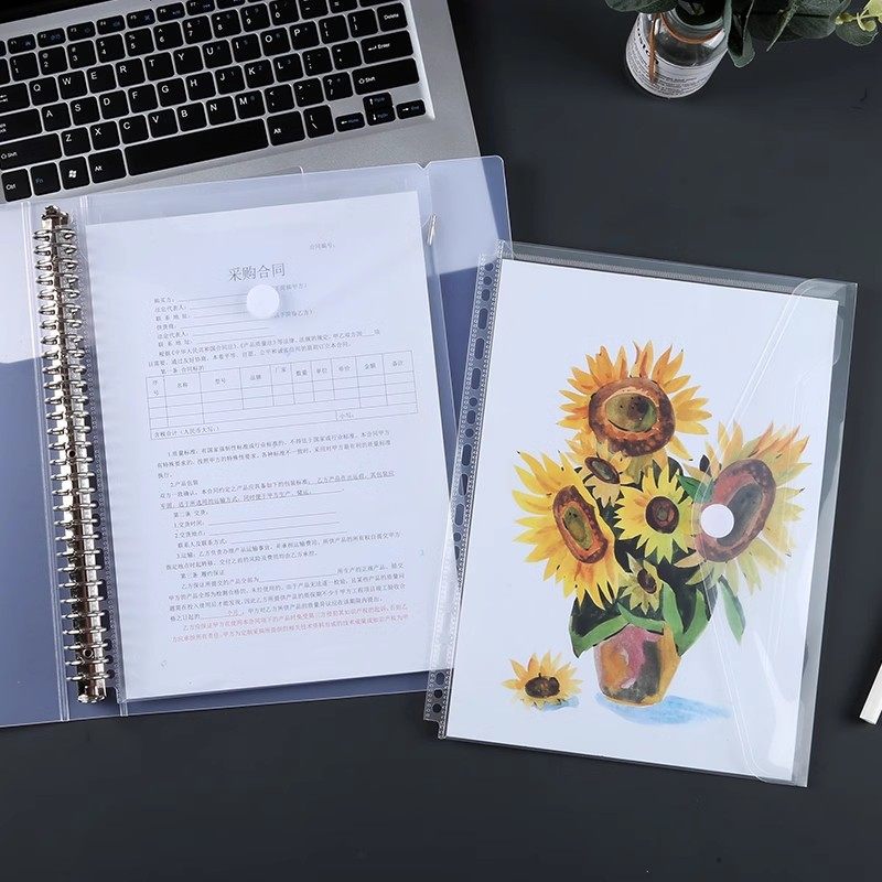 A4活页夹专业插页袋活页袋文件袋可装活页夹活页文件册竖版横版加厚收纳袋通用孔夹活页袋透明按扣袋试卷收纳,淘宝优惠券,粉丝福利购,淘宝优惠卷