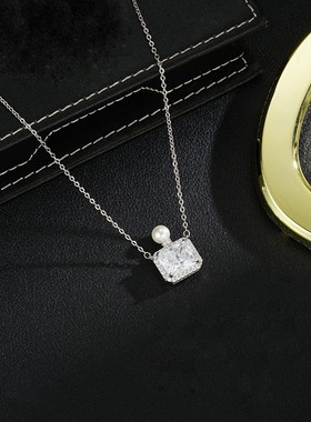 新香水瓶纯银925珍珠项链女吊坠