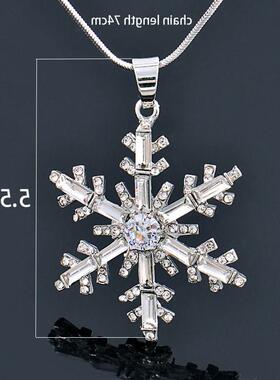 2022Christmas Snowman Elk Snowflake Pendant Necklace jewelry