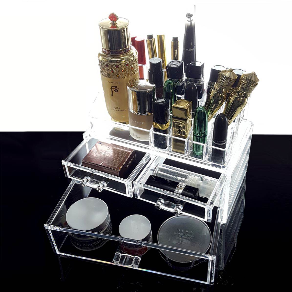 acrylic cosmetic box transparent clear make up organizer-图2