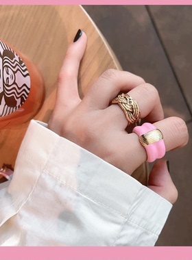 其他女珐琅釉欧美时尚戒指