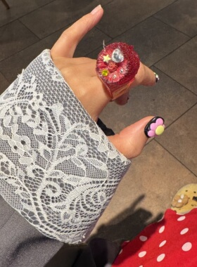 可爱卡通3D立体水果造型戒指女彩色甜美风食指戒