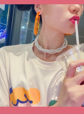 其他珍珠多层女士夸张短款