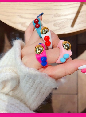 QITNV亚克力日韩个性戒指