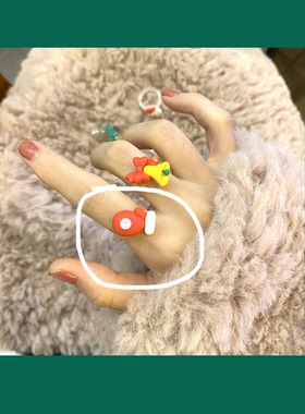 GREEN 圣诞戒指独特日韩精致可爱