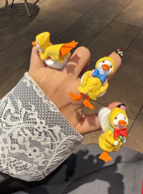 个性卡通鸭子戒指可爱风