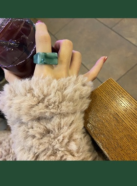 韩国亚克力果冻色戒指个性