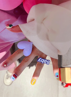 其他女树脂日韩爱心戒指